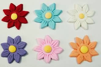 Icing Assorted Daisy,35mm(Red, Lavender, Pink, White) Box of 120
